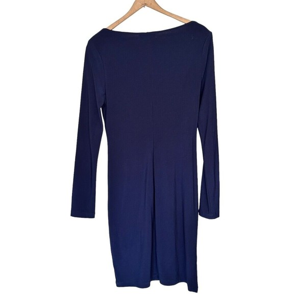 ABS By Allen Schwartz Navy Blue Faux wrap Mini dress NWT Size small*flaw* - Picture 2 of 13
